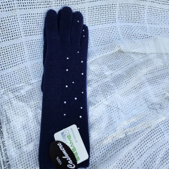 Portland Open Sesame Screen touch Cashmere glitter gloves OS NWT - Picture 11 of 11